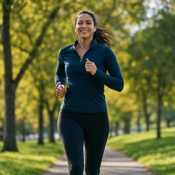 Woman running outdoors